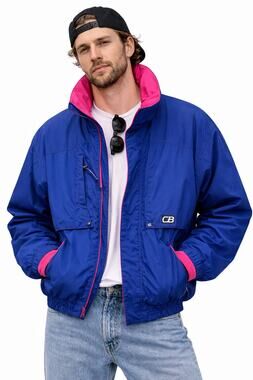 Early 1990s CB Sports Colorblock Nylon Ski Snowboard Winter Jacket Men’s Small